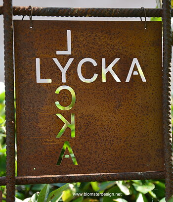 Rostig skylt till armeringsnät LYCKA 14 cm