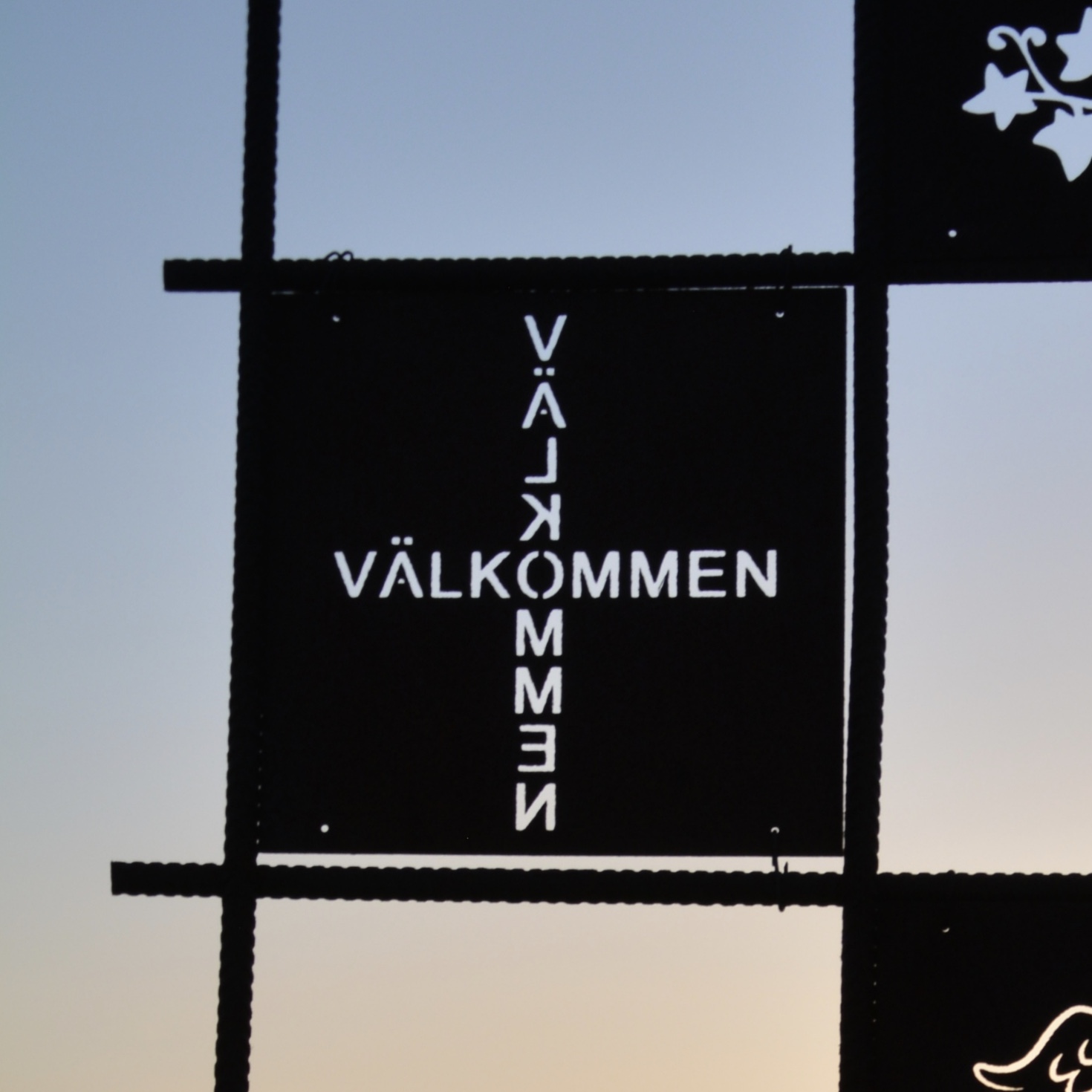 Rostig skylt till armeringsnät VÄLKOMMEN 14 cm - 3