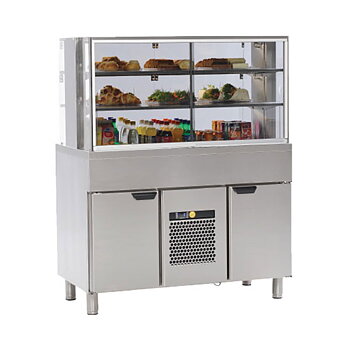 Porkka - Exponeringsmonter - Servicemodell - Mått: 1600 x 650 x 1690mm - Temp: +6...+15 °C