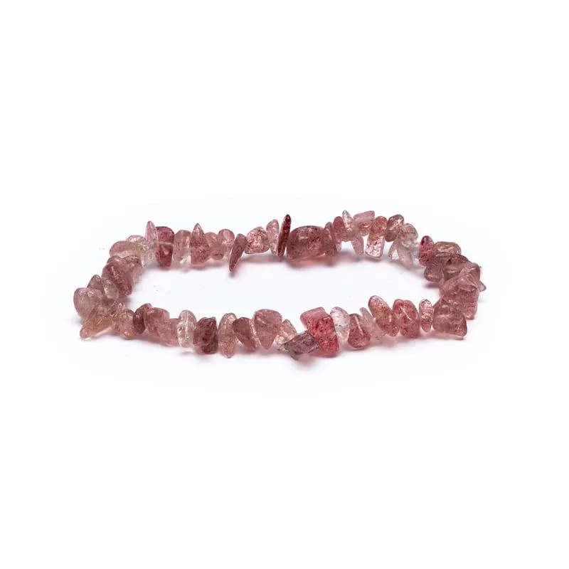 Bracelet Strawberry Quartz Chips Elastic