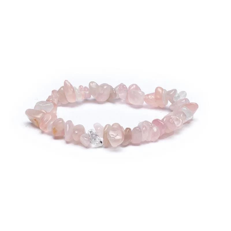 Bracelet Rose Quartz Chips Elastic