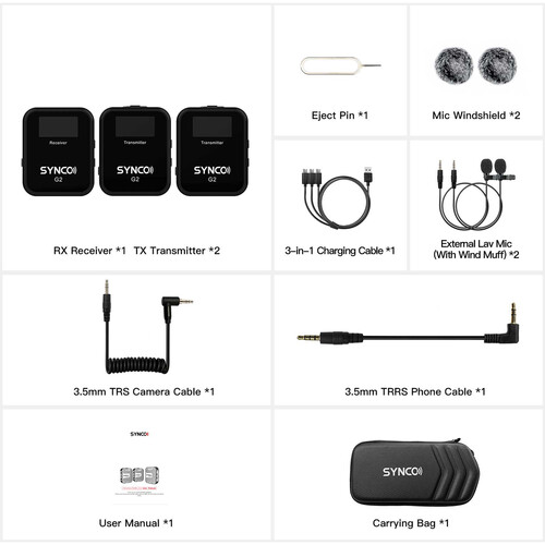 Synco WAir-G2-A2 2-Person Wireless Microphone System (2.4 GHz) - 8