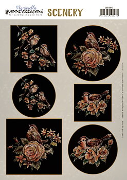 Amy Design Push Out Scenery - Aquarella Golden Birds