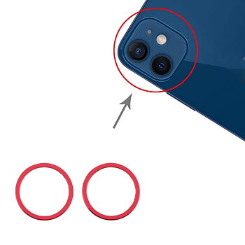 Original iPhone 12 Kameraring (2-pack) - Röd