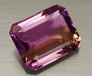 Piedra preciosa de ametrino natural genuina rara de lujo grande de 9.37ct