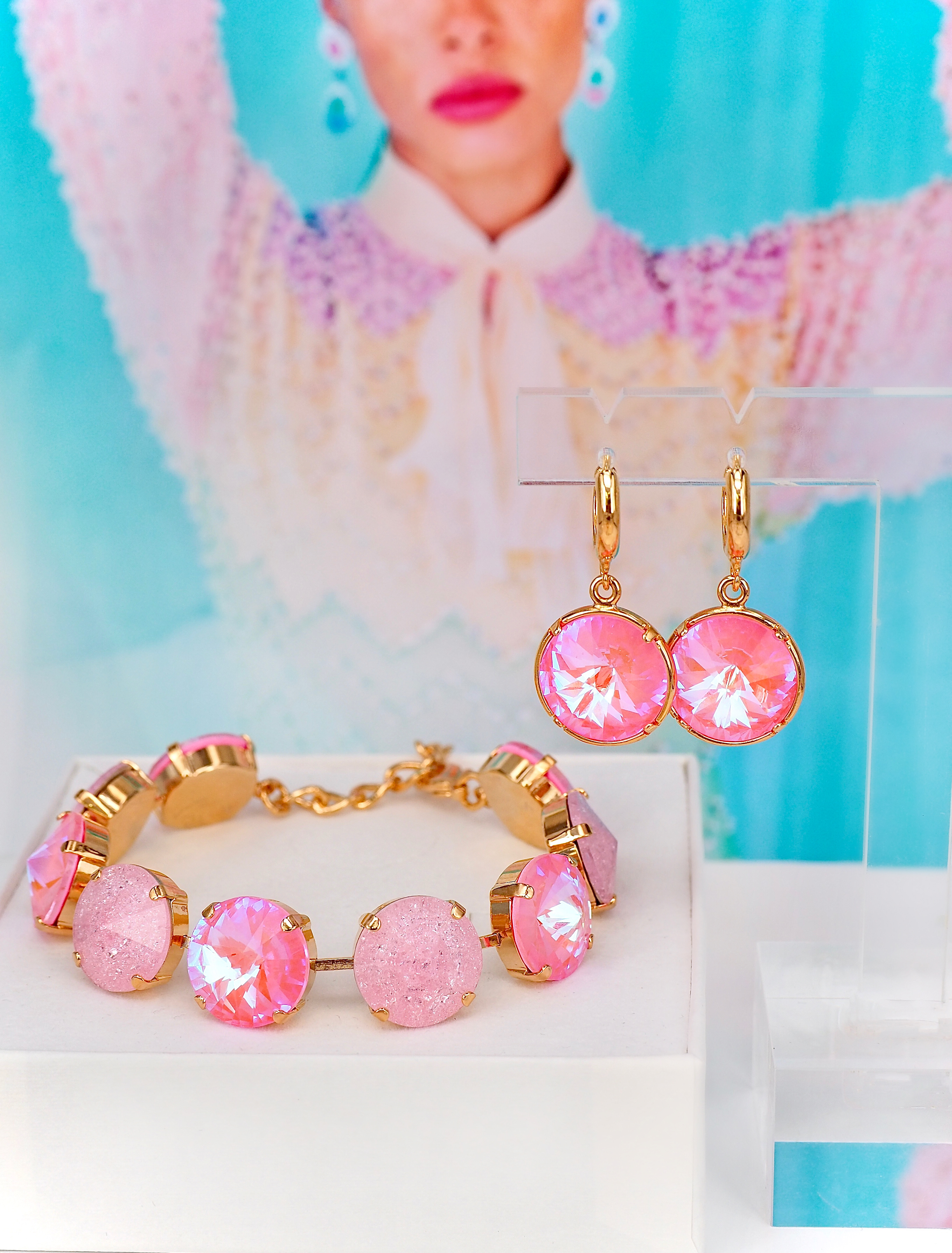 Bracelet Angelina Pink combo Gold - 2