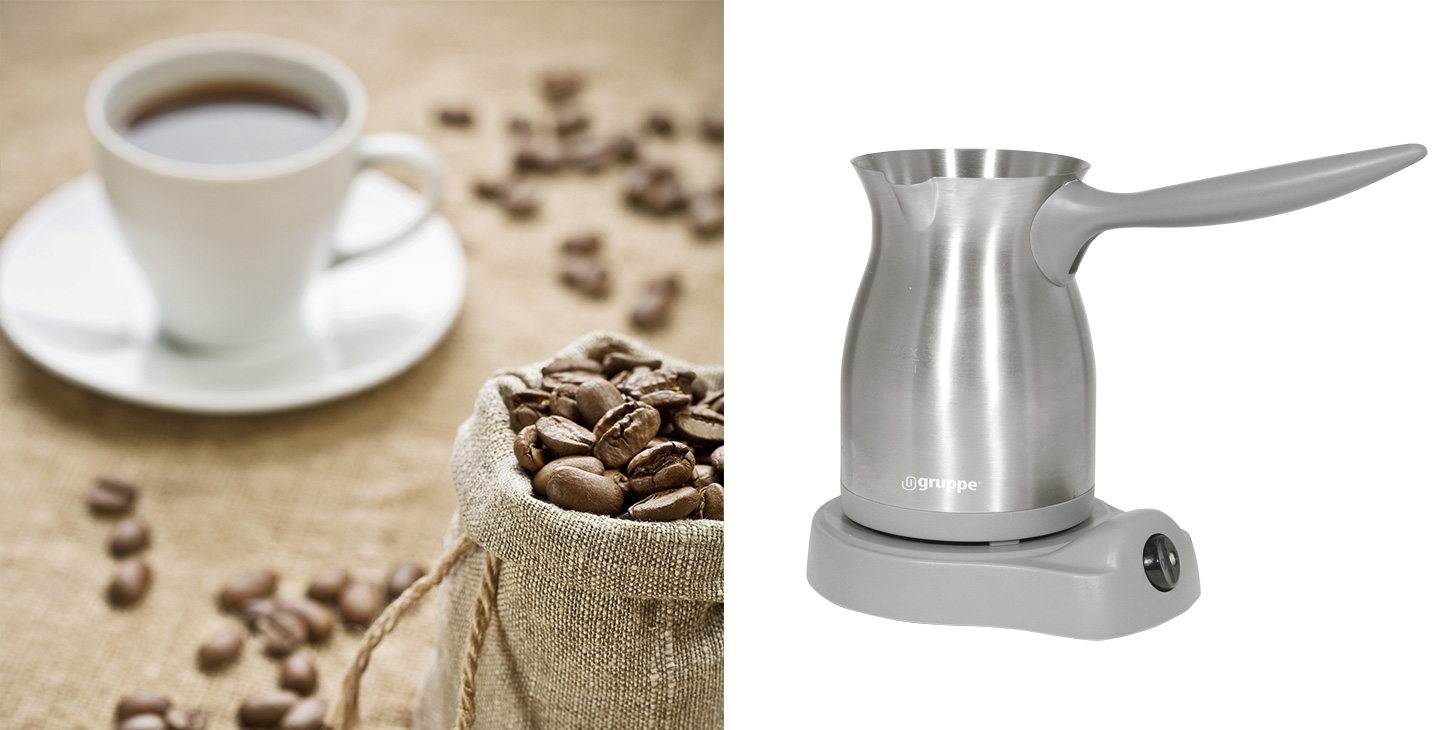 kaffekokare for grekisk , turkisk, arabisk...kaffe inox, GRUPPE