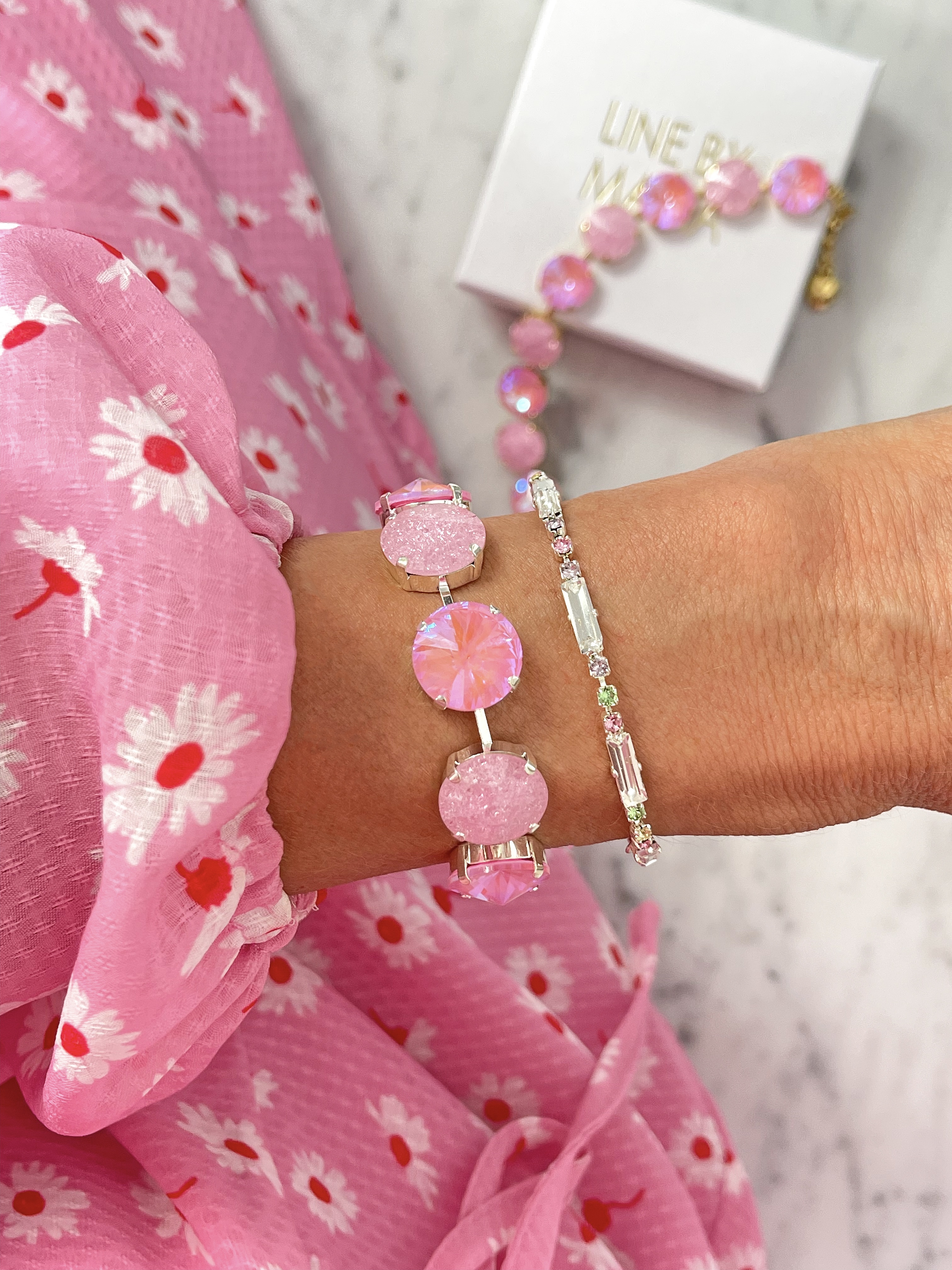 Bracelet Angelina Pink combo Silver - 2