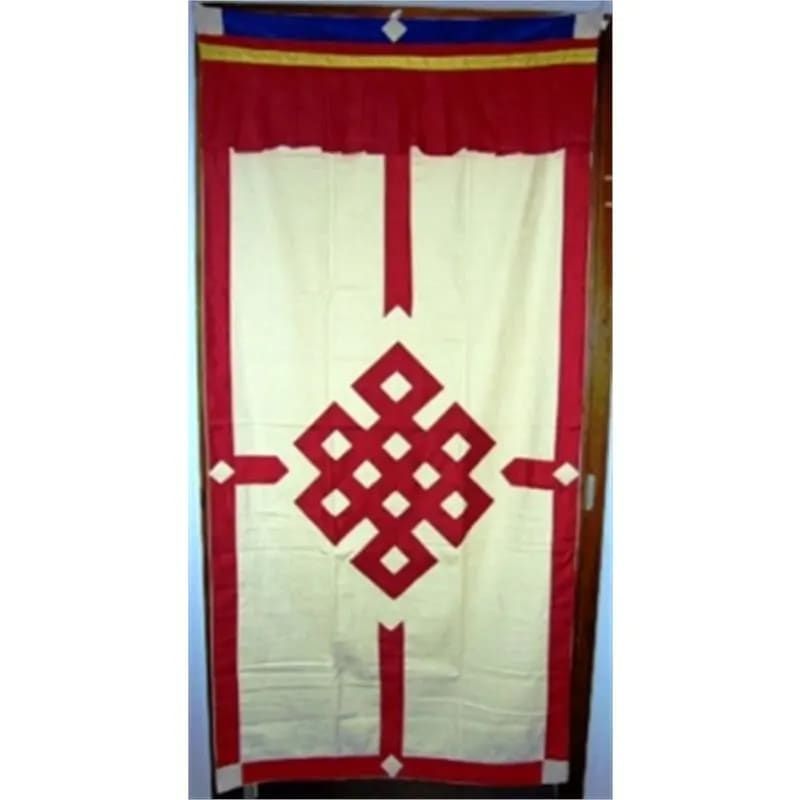 Tibetansk dörrkåpa röd/ecru