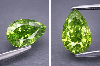 Granate demantoide natural certificado raro de 0,43 ct