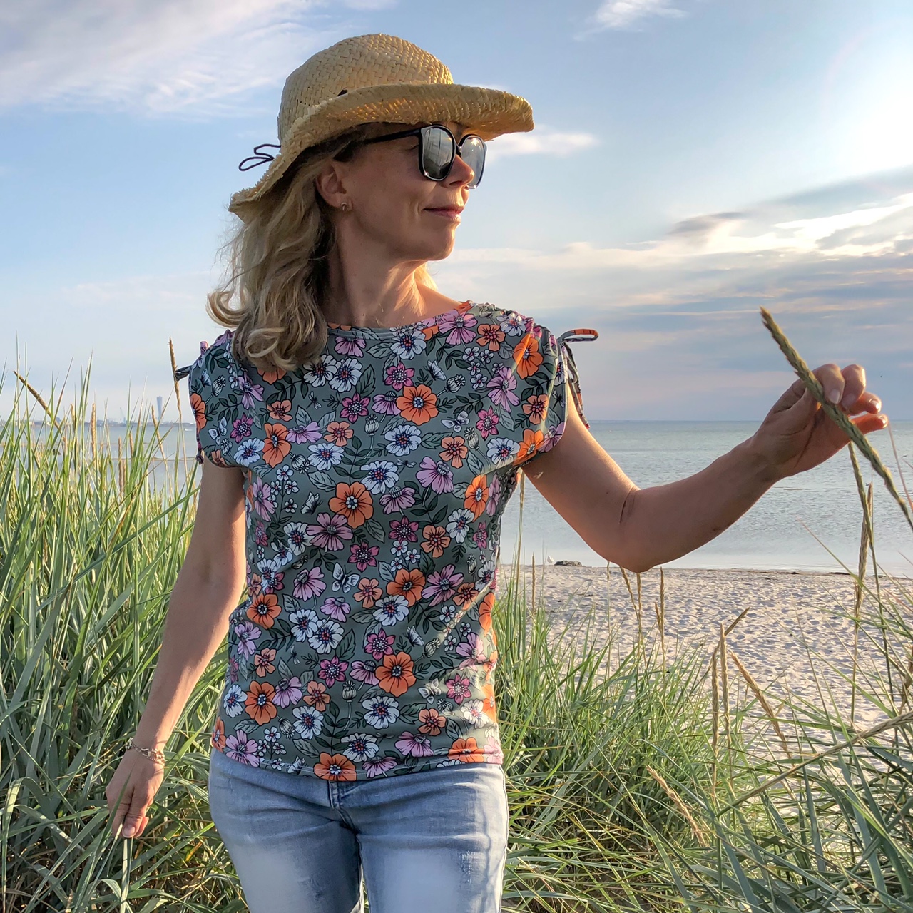SLUTSÅLT Jerseytyg ekologisk bomull, "Grace" grön, metervara - 2