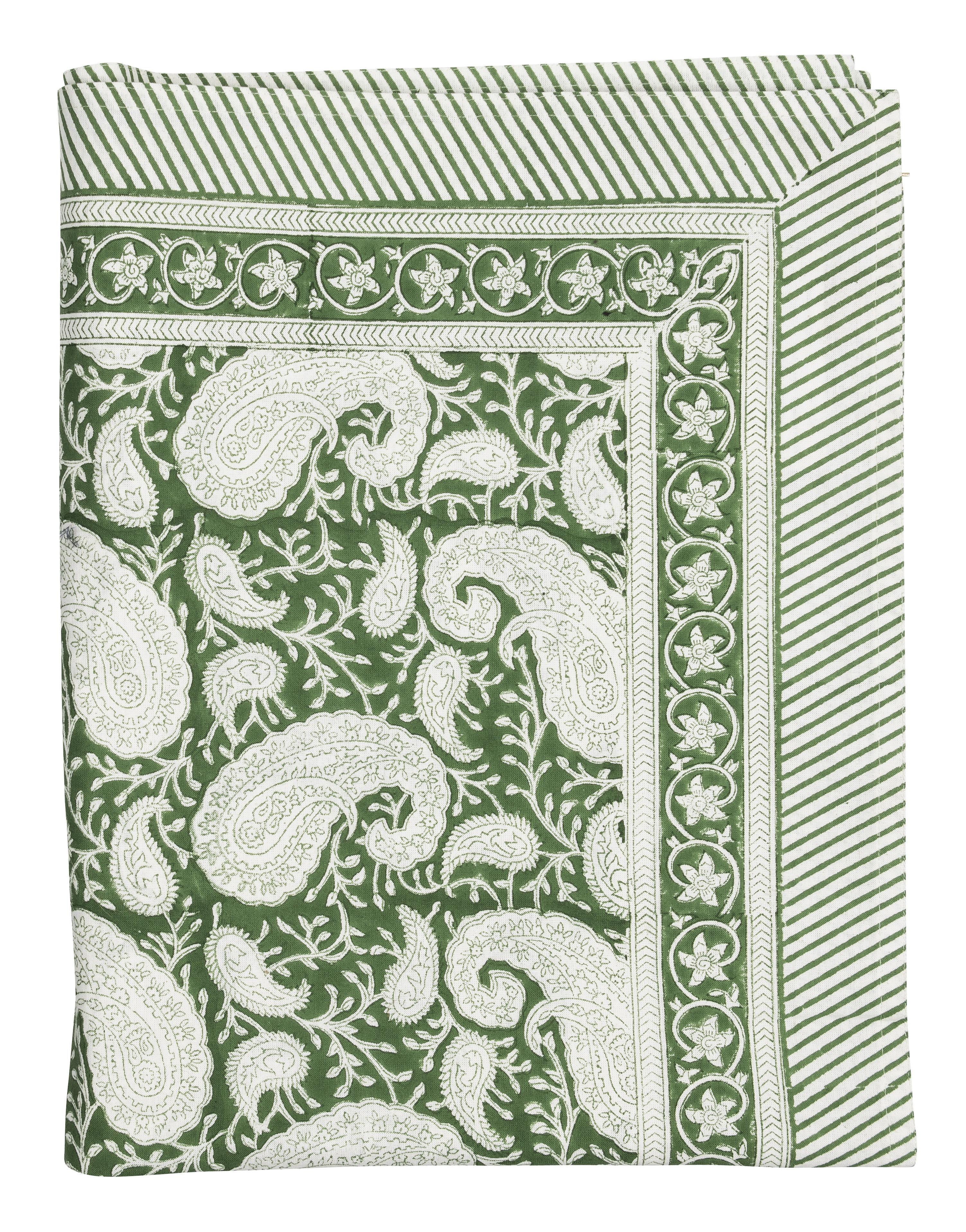 Chamois Bordsduk Big Paisley Forrest Green 