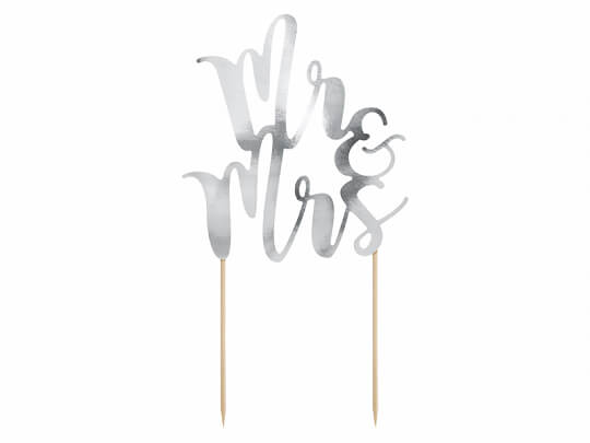 CAKE TOPPER | Mr & Mrs | Silver