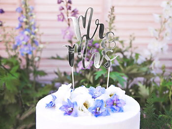 CAKE TOPPER | Mr & Mrs | Silver