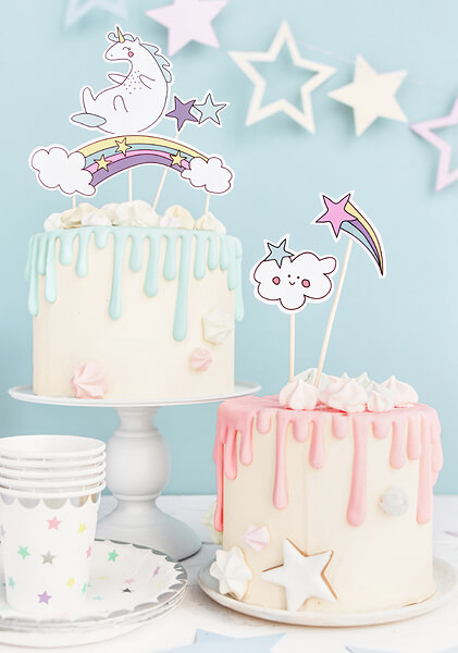 CAKE TOPPER | 5-pack | Enhörning