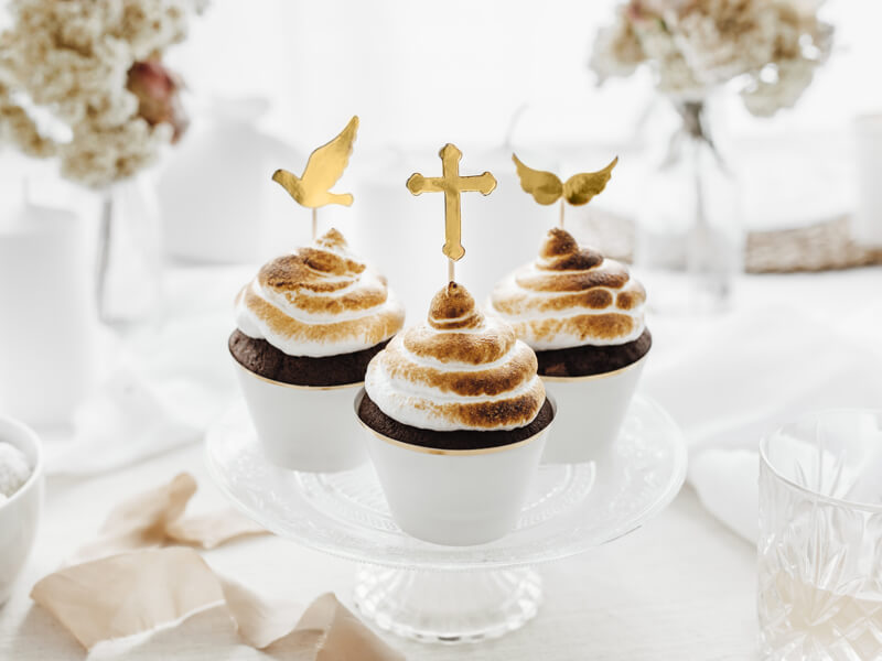 CAKE PICKS | Kors, vingar & duva | Guld
