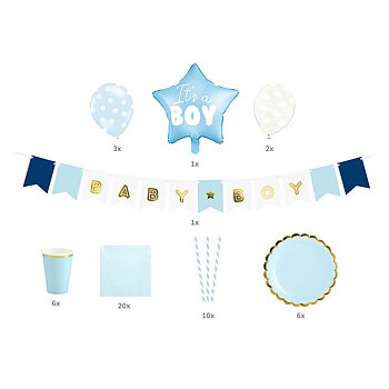 DEKORATIONS-KIT | Baby shower | It´s a boy