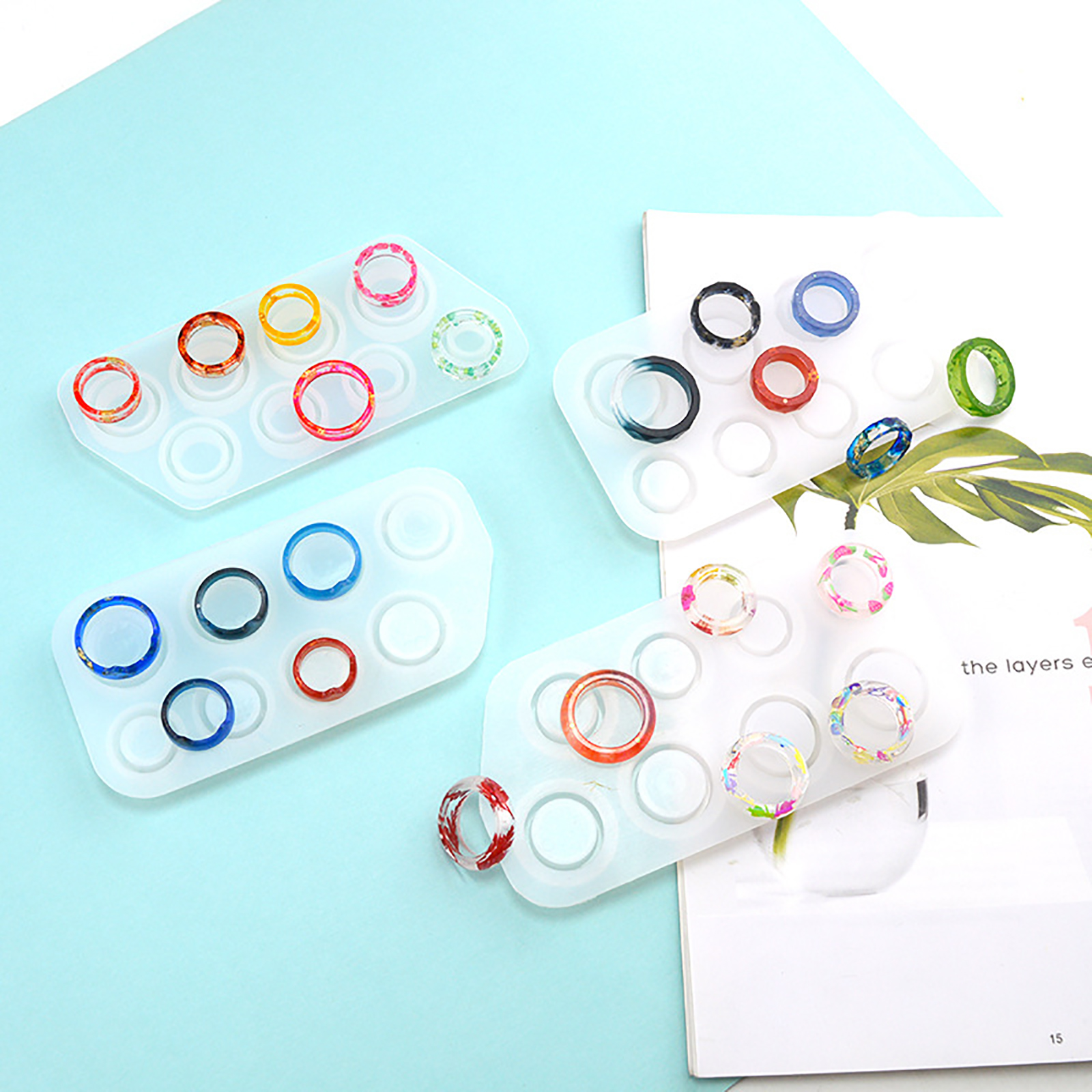 Silicone Resin Mold  Ring , 3 pcs molds - 4
