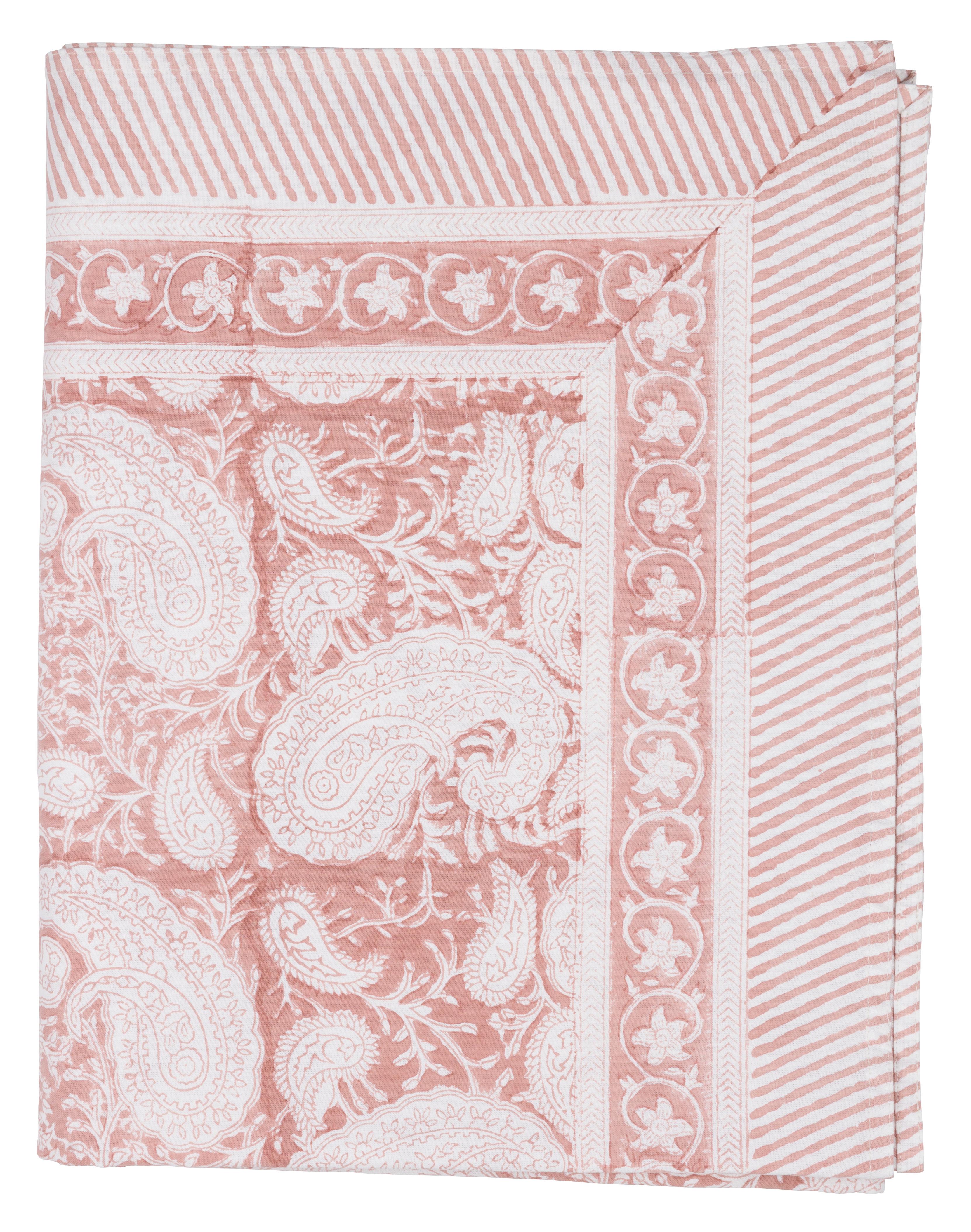 Chamois Bordsduk Big Paisley Fuchsia Rose