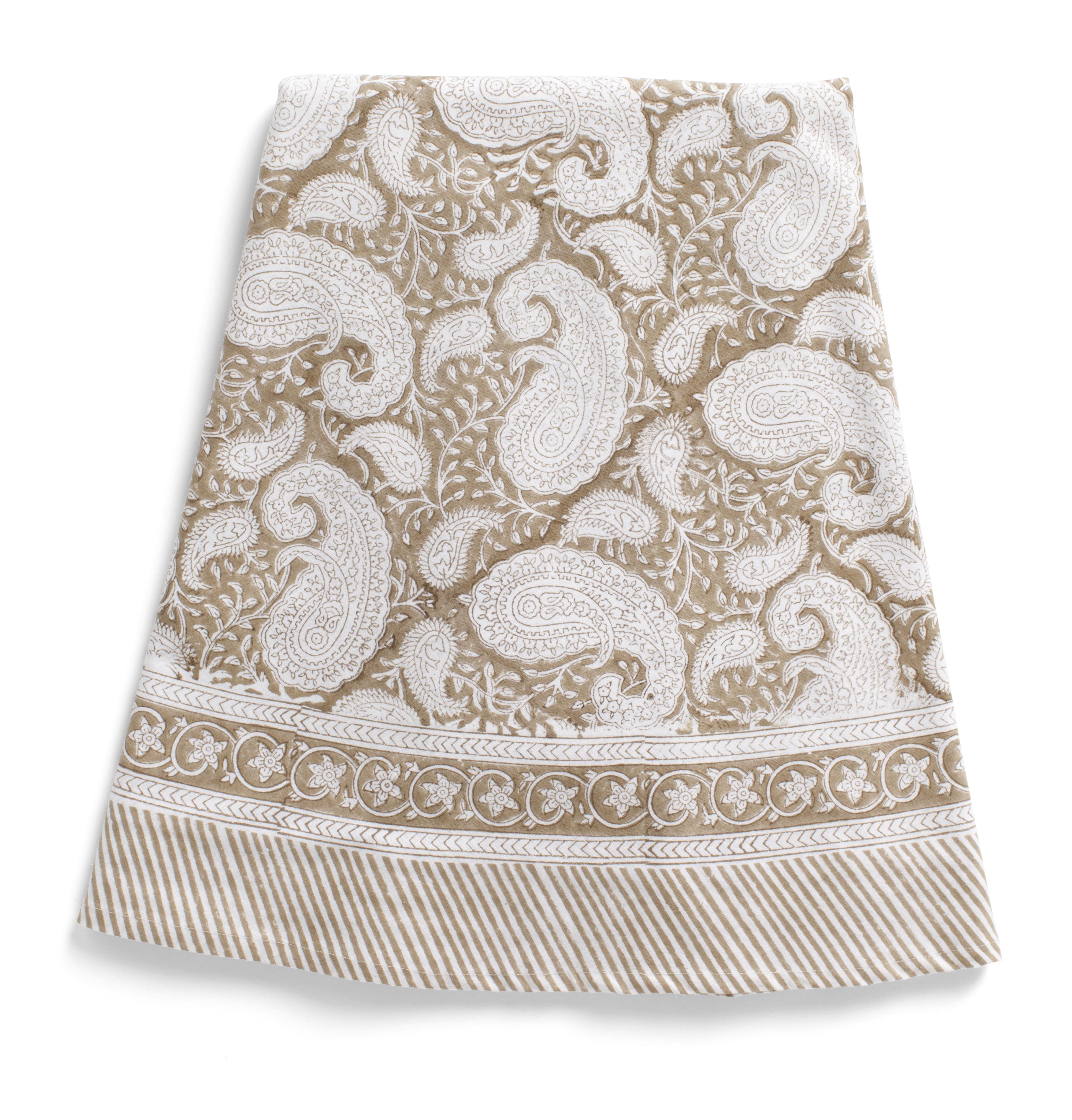 Chamois Table Cloth Light Brown  - 180/220 cm