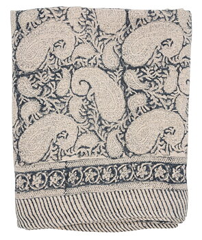 Chamois Linen Big Paisley Navy Blue - 170x270