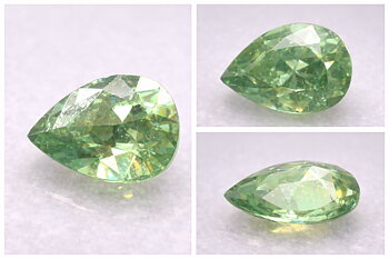 Granate demantoide genuino raro en forma de gota de 0,34 ct