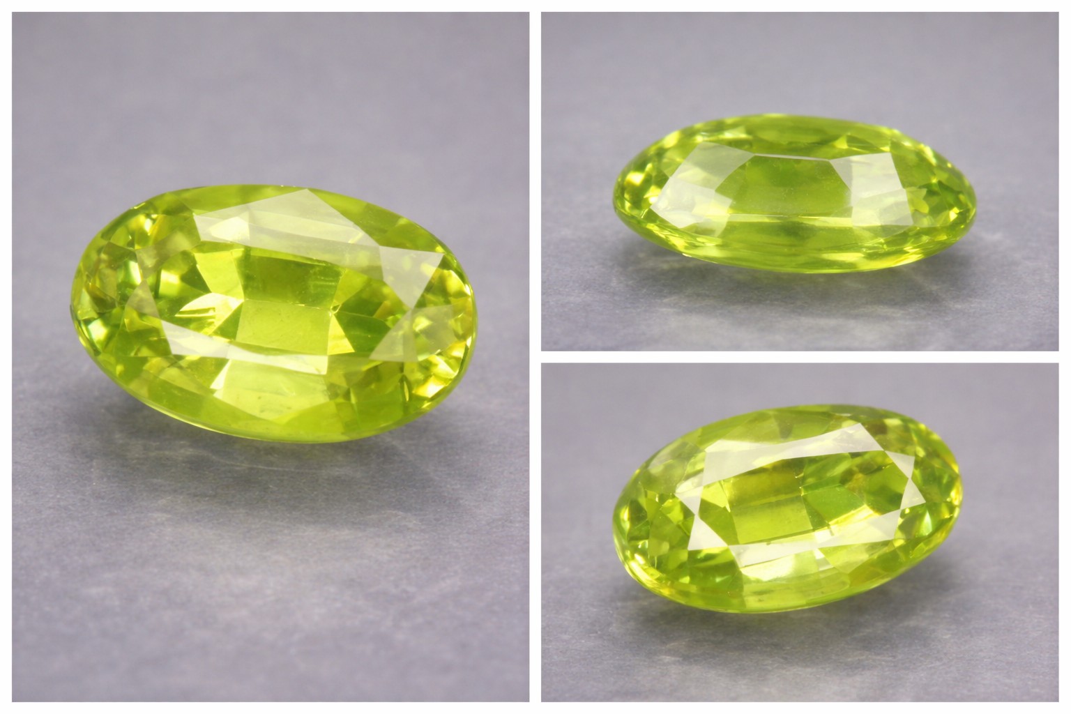Granate demantoide ruso natural, raro, ovalado, de 0,22 ct