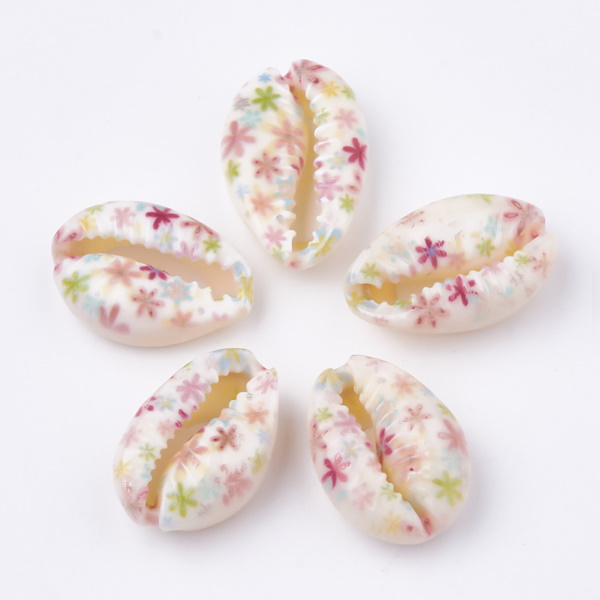 Cowrie snäckor utan hål blommiga - 2