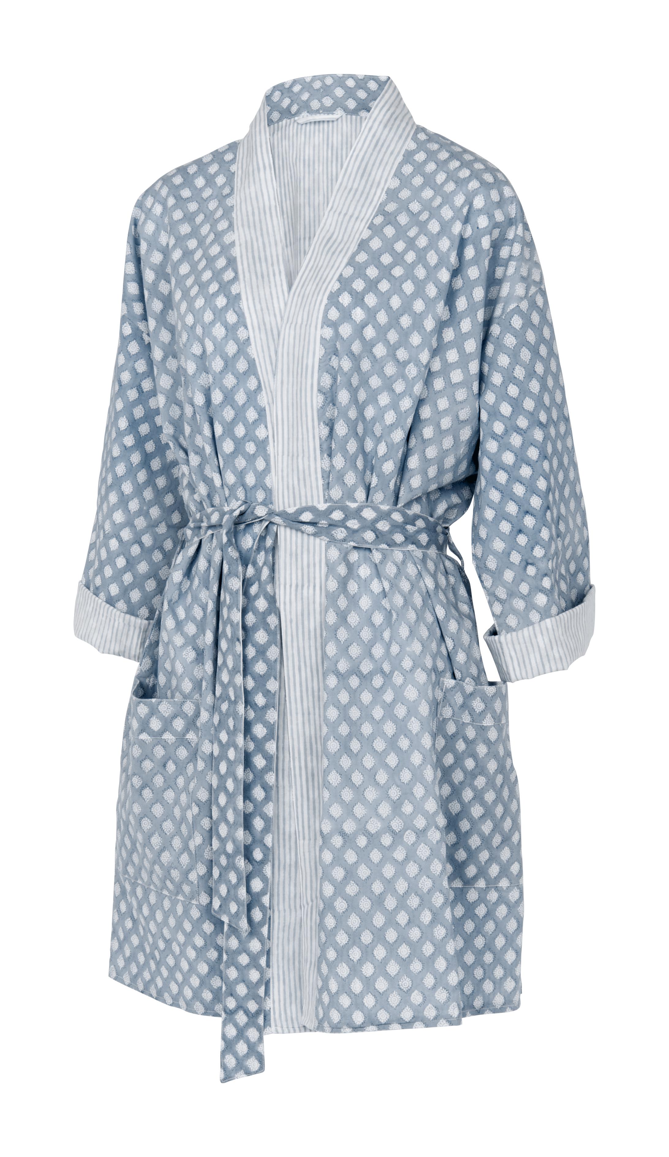 Kimono Short-Medallion Cashmere Blue