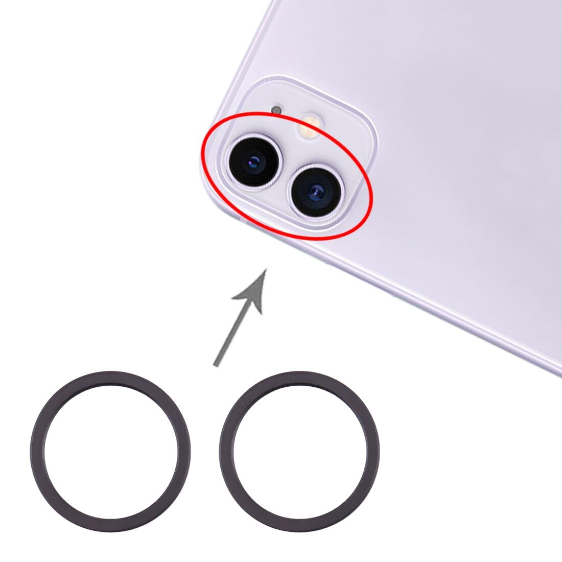 Original iPhone 11 Kameraring (2-pack) - Svart