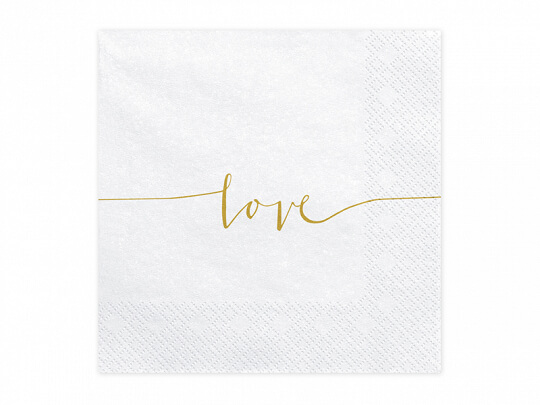 SERVETTER | 20-pack | Guldtext "Love"
