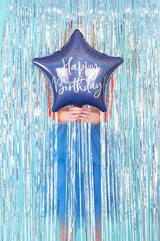 FOLIEBALLONG | Blå stjärna "Happy birthday"