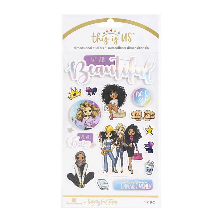 Paper House Embellished Dimensional Stickers This Is Us - We are Beautiful