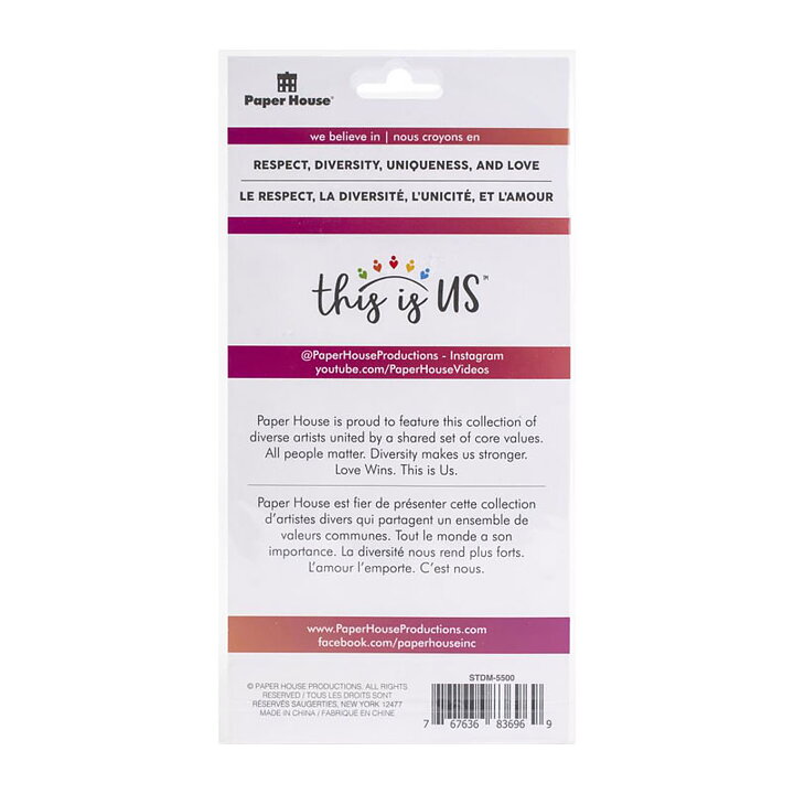 Paper House Embellished Dimensional Stickers This Is Us - Breast Cancer