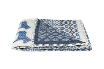 DALARNA BLÅ, WOOLBLANKET,  90x130cm