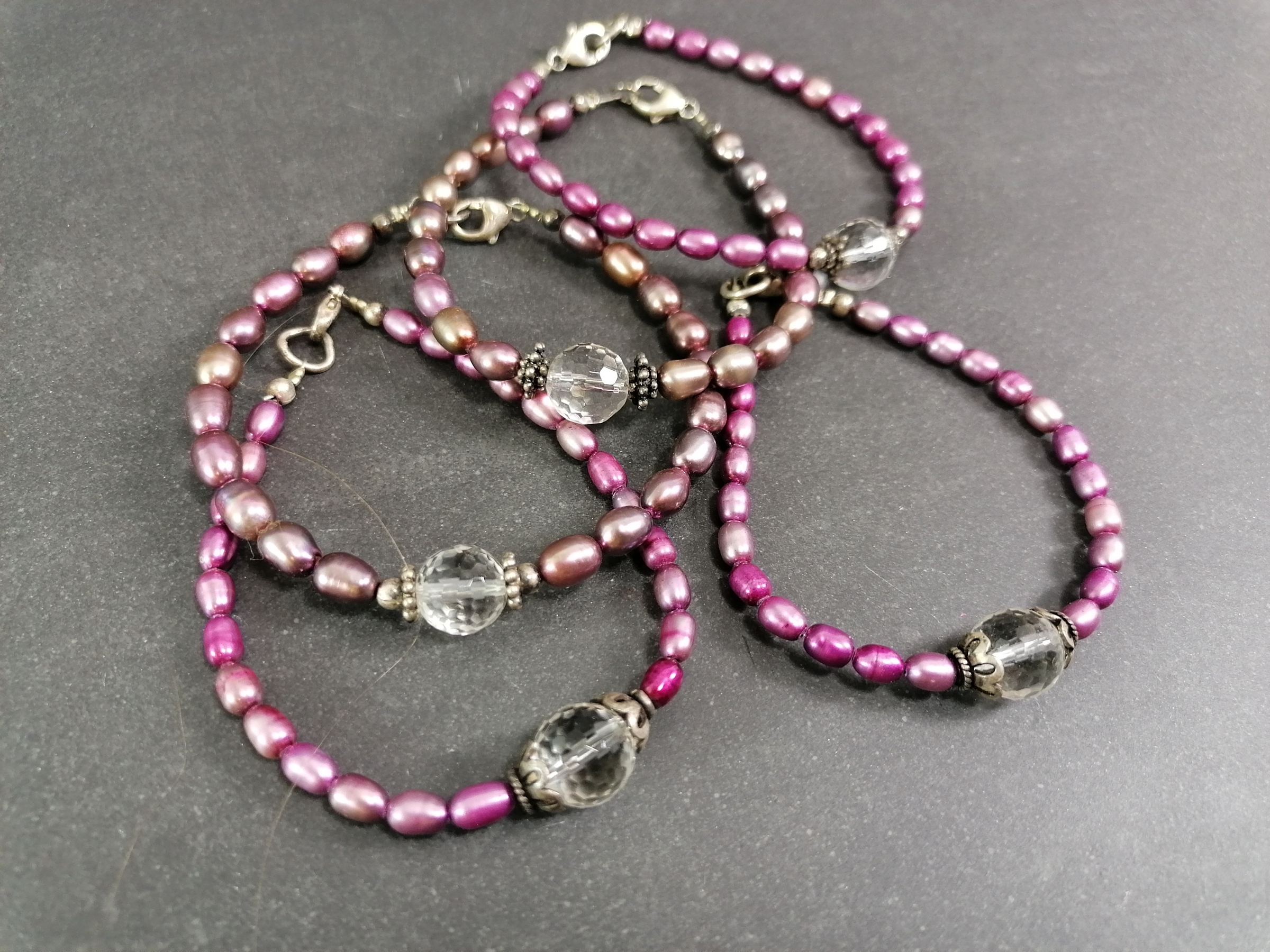 Armband med Sötvattenspärlor och Bergkristall - Antikstil - 2