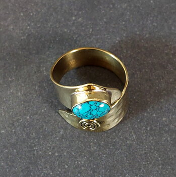 Ställbar Ring i Brons - Spiral