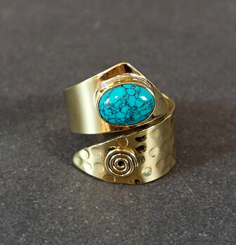 Ställbar Ring i Brons - Spiral