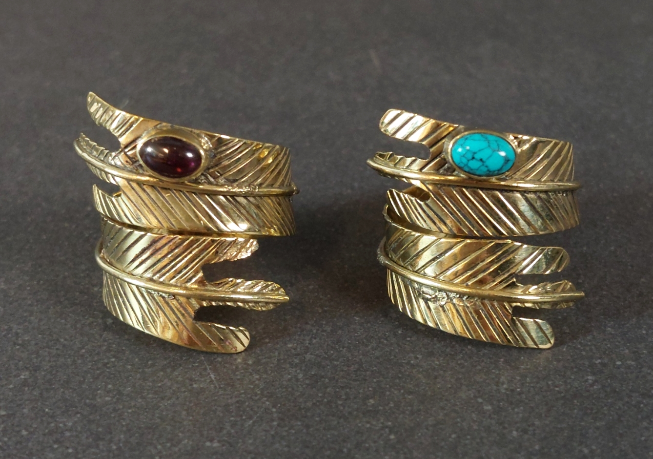 Ställbar Ring i Brons - Fjäder
