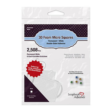 Scrapbook Adhesives 3D Foam Micro Squares - Permanent White