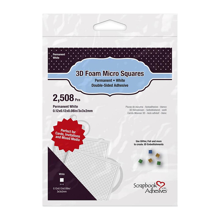 Scrapbook Adhesives 3D Foam Micro Squares - Permanent White
