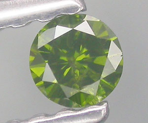 Diamante verde natural genuino redondo extremadamente raro de 2,9 mm