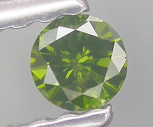 Diamante verde natural genuino redondo extremadamente raro de 2,9 mm