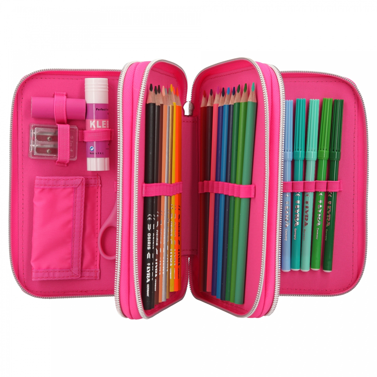 Miss Melody Trippelpennfodral med paljetter, rosa - 3