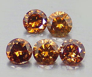 5 piezas de diamantes rojos anaranjados genuinos naturales muy raros