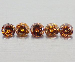 5 piezas de diamantes rojos anaranjados genuinos naturales muy raros - 3