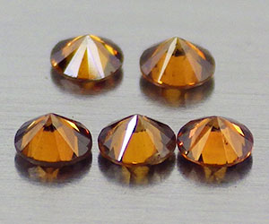 5 piezas de diamantes rojos anaranjados genuinos naturales muy raros - 2