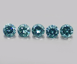 1,7 mm 5 raros diamantes azules naturales genuinos