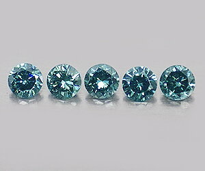 1,7 mm 5 raros diamantes azules naturales genuinos