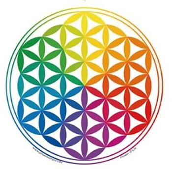 Window Sticker Flower Of Life Rainbow